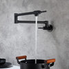 TATEUS Pot Filler Wall Mounted Kitchen Faucet, Matte Black