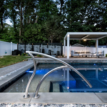 Residential Pool with Sun Shelf and Automatic Cover in Greensboro, NC