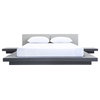 Modrest Opal Modern Wenge and Gray Platform Bed, Queen - Contemporary ...