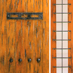 Prehung Door with One Sidelite, Exterior, Knotty Alder, Clavos - Front Doors