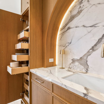 Backlit Marble Arch Sink + Pull-Out Storage