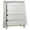 Bowery Hill Transitional 5 Drawer Chest in Platinum