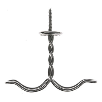 Nickel Wire Anchor Wall Hooks, Set of 5