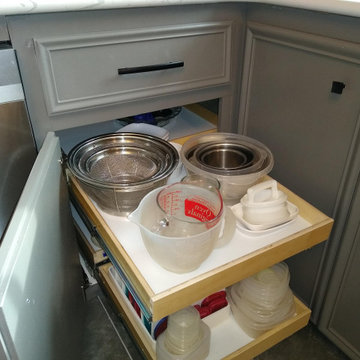 Pull outs shelves make pantry more useful