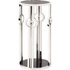 Stainless Steel Pedestal With Tempered Glass and Acrylic Ball Details, Black, S