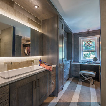 Shower, Flooring, & Vanity