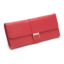 Palermo Leather Jewelry Roll in Coral - Jewelry Boxes And Organizers