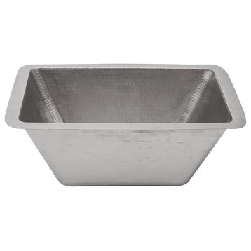 Rectangle Copper Prep Sink in Nickel With 3.5" Drain Opening