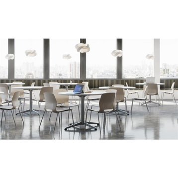 Olio Designs Espresso Square 42in Lola Dining Set - Coral Caster Chairs