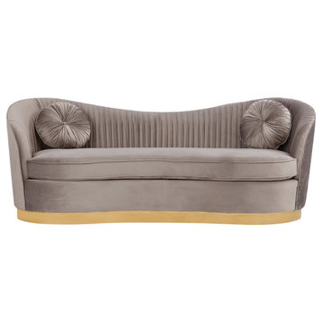Simba Modern Gray Velvet Sofa