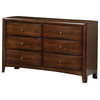 Coaster Hillary and Scottsdale 6 Drawer Double Dresser in Warm Brown