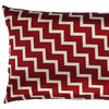 Stairs and Stripes Red Zig Zag Chevron Throw Pillow, 20"x12" set of 2