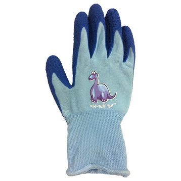 Kids' Tuff Grip Gloves, Blue Dinosaur