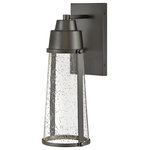 Hinkley Lighting - Miles 1-Light Outdoor Wall Mount, Black - The transitional style of Miles channels a nautical vibe  but is equally at home in all settings. An LED JA8 lamp is included while a layered cap and backplate enhance the style. The bold  Black Coastal Elements finish and clear seedy glass add a glowing touch that is versatile enough to perfectly accent any decor. Miles is constructed in Coastal Elements making it resistant to rust and corrosion and features a 5-year warranty.&nbsp