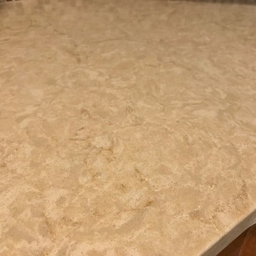 Rustic Birch Briarwood Koch Cabinets with MSI Solare Quartz Tops