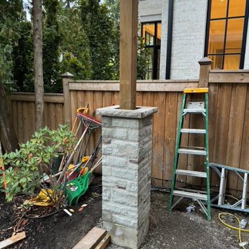 New Credit Valley Natural Stone Masonry Piers Backyard
