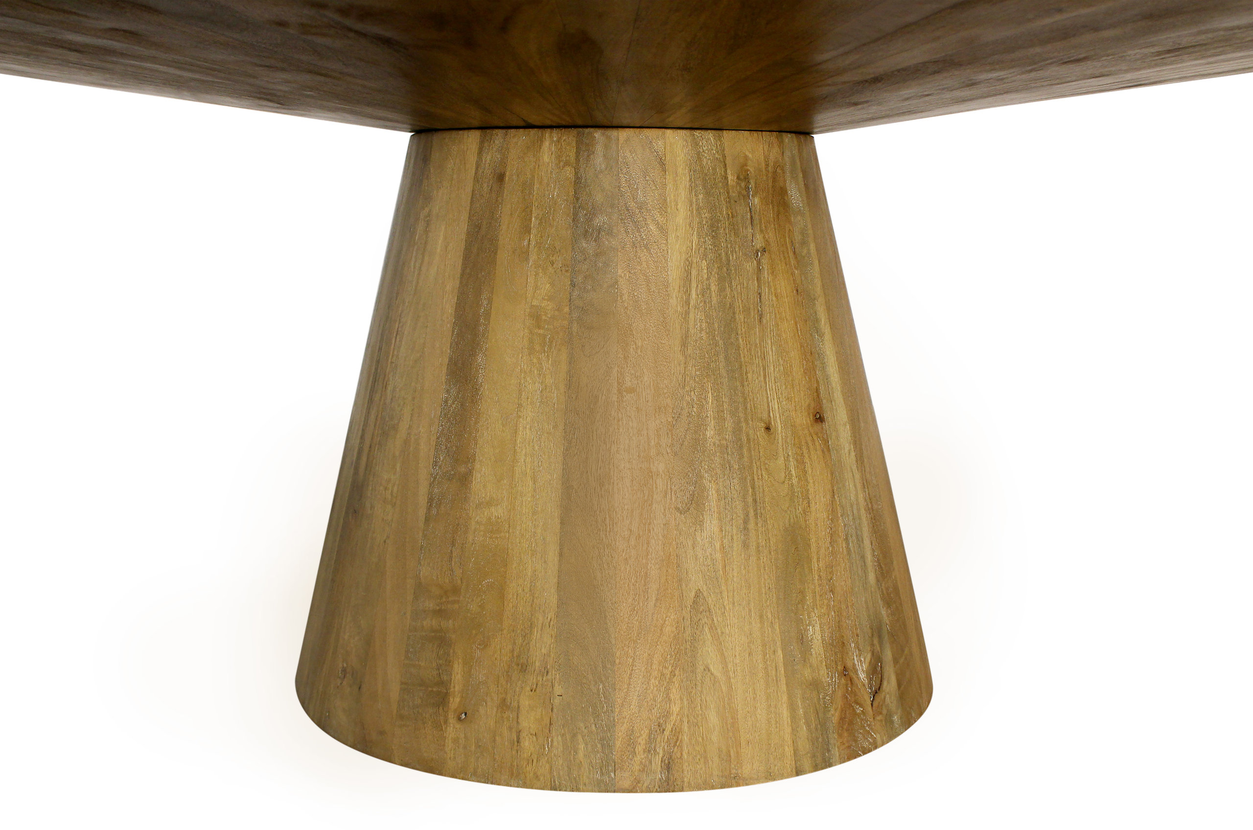 Jaden Round Dining Table in Mid-Century Distressed Natural Finish on ...