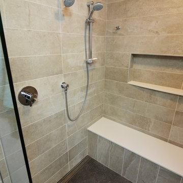 Large Traditional Master Bathroom with Two Person Shower by Adam Hartig