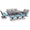 Traditions 11-Piece, 10 Swivel Rockers, 60x84" Cast Table