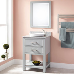 24" BROOKS VANITY FOR SEMI-RECESSED SINK - CHILLED GRAY - Bathroom Vanities And Sink Consoles
