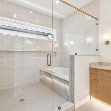 Refined Primary Bathroom in Lower Greenville | The Aster by Macan Homes