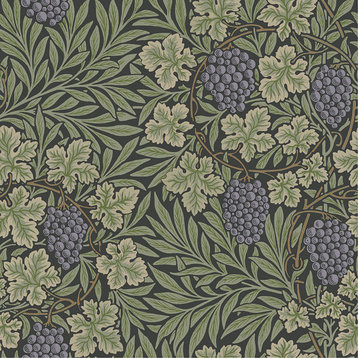 Vine Green Woodland Fruits Wallpaper Bolt