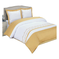 Royal Tradition - Amalia Cotton Embroidered Duvet Cover Set - Duvet Covers And Duvet Sets