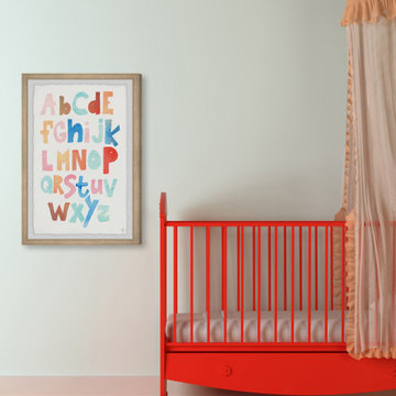 "Watercolor Alphabet" Framed Painting Print