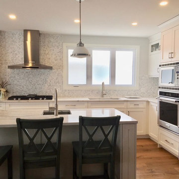 Clean White and Grey Transitional Kitchen Renovation