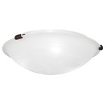 Livex Lighting - Oasis Ceiling Mount, Bronze - In a bronze finish paired with white alabaster glass, this sleek flushmount will complement your transitional decor with its clean, stylish look.