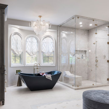 A  Large Transitional Master Bath Remodel for an Estate Client