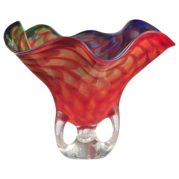 Dale Tiffany Cinnabar Wave Art Glass Vase