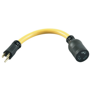 Coleman Cable® 09020 Twist-To-Lock Adapter, 9", Yellow