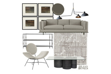 Inspiration for a contemporary living room remodel in DC Metro with gray walls