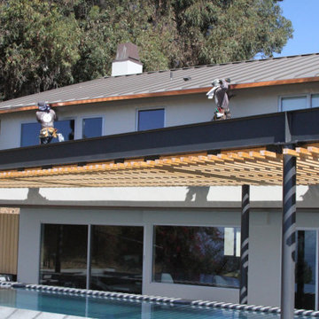 Copper rain gutters - Malibu