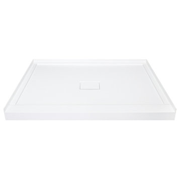 Transolid Low Threshold 36-in L x 36-in W Shower Base with Center Drain in White