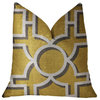 Crane Enclave Yellow, Beige and Gray Luxury Throw Pillow, 24"x24"