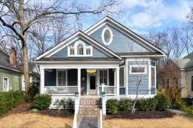 Blue clapboard exterior home idea in Atlanta
