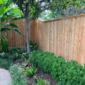 Memorial cedar fence with cap and trim