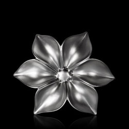 Fleur Large Silver Ceramic Wall Art - Wall Decor