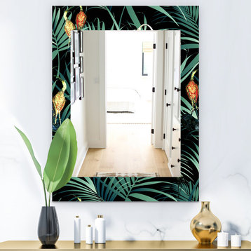 Designart Tropical Mood Gloomy 4 Bohemian Eclectic Frameless Wall Mirror, 24x32