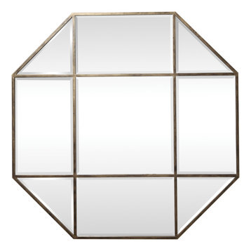 4 inch x 4 inch Pack of 3 Plymor Octagon 5mm Beveled Glass Mirror 