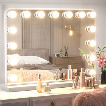 Hollywood Vanity Mirror, Lights,3 Color Lighting Modes, Memory, White, 23x18