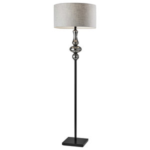 Natalie Floor Lamp Traditional, Lottie Silver Hammered Metal Touch Table Lamp