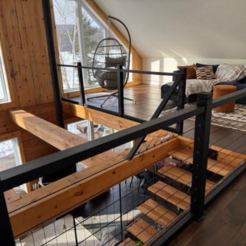 Black inox cable railing project in Greater Montreal, Canada