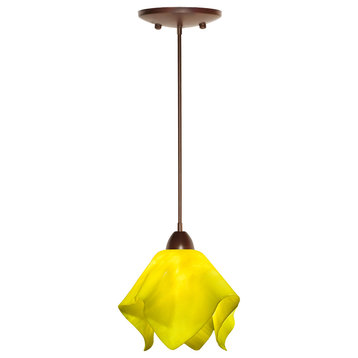 Jezebel Radiance Flame Pendant, Small, Canary Yellow