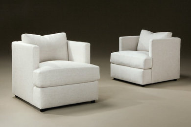 White Upholstered Club Chairs