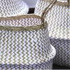 Natural Zig Zag Belly Woven Seagrass basket, 12"x15"