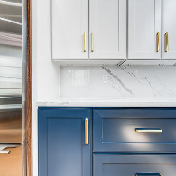 Two Tone Kitchen with Gold Accents