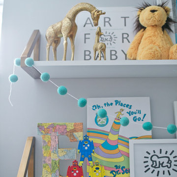Finn's Aqua, Grey, and Gold Nursery